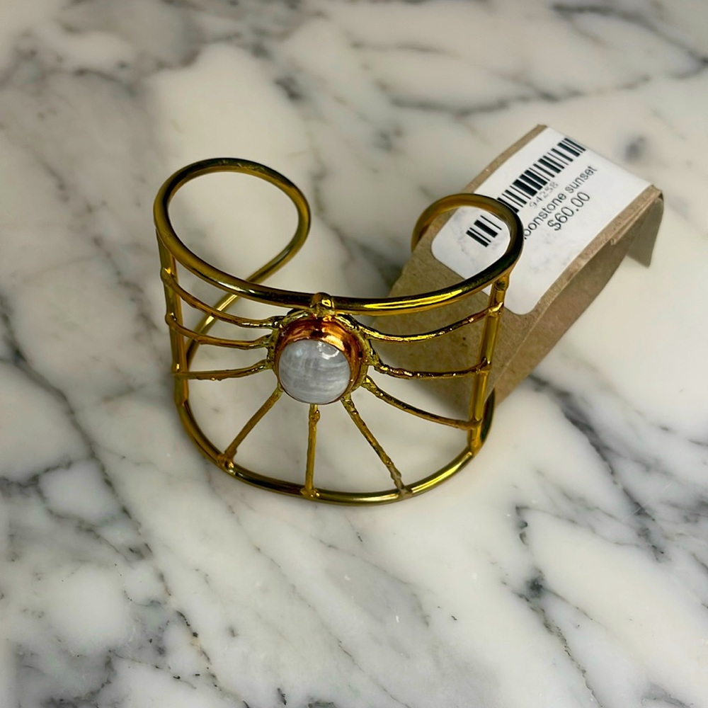 Boho Moonstone Cuff Bracelet